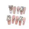 Joyería para Uñas Correa de Regalo con Diamante de Garra Destello Caja de Regalo de Navidad Corazón Torcido Cuadrado Mariposa Aleación Diamante de Uña Joyería