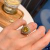 Transmisión en vivo de celebridad de Internet transfronteriza Collar de amor de diamante amarillo Joyería de circonita en forma de corazón Regalo de joyería Joyería para mujer Venta al por mayor en stock