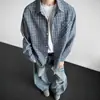 Camisa a Cuadros Fina Nueva de Primavera y Otoño para Niños y Niñas Casual Holgada con Solapa Camisa de Manga Larga a Cuadros Estilo Coreano Ropa Exterior de Moda