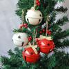 Campana navideña de copo de nieve de 8 cm, de hierro, con forma de fruta roja, colgante decorativo con borde cruzado, decoración para muebles navideños, campana grande de metal.
