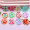 Estilo Novo Primavera e Verão Xadrez Transparente Estampado Botões Acessórios Botões DIY para Roupas Tamancos Acessórios Decorativos para Capa de Celular