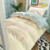 Conjunto de berço grau A, quatro peças, algodão puro, antibacteriano, inclui lençol de cima, capa de edredom e lençol com elástico, adequado para camas de solteiro em dormitórios estudantis, três ou quatro peças