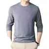 Ropa interior térmica cálida de forro polar alemán de doble cara para hombre, camiseta de cuello redondo, ropa de otoño, ajuste ceñido, capa base, camiseta de manga larga, temporada de otoño e invierno