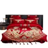 Casamento Casamento Vermelho Quatro Peças Luxo Leve 180 Algodão de Fibra Longa Capa de Edredom de Algodão Casamento Quarto de Casamento Edredom Roupa de Cama