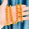 Fornecimento ao Vivo Banhado a Ouro Simples e Elegante 10 cm Contas Redondas Brilhantes Contas Sólidas de Buda Colar Masculino Joias Fabricante Atacado