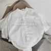 Estilo coreano do outono das crianças nova jaqueta para meninos e meninas bebê irregular cor sólida simples atmosférica solta camisa larga