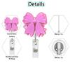 Nuevo Carrete de Insignia Retráctil Giratorio con Lazo Rosa Acrílico Hebilla de Identificación Médica para Mujeres Hebilla de Tirón Fácil