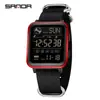 Reloj Sanda Simple de Pantalla Única para Hombres, Mujeres y Estudiantes, Despertador, Repetición, Temporizador de Cuenta Regresiva, Reloj Electrónico, Reloj de Pulsera Cuadrado Simple con Doble Hora