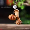 Chaveiro Corrente da Torre Wenchang de Pinheiro Cipreste e Caneta Wenchang, Pingente de Mochila Escolar de Madeira de Nove Camadas para Estudantes, Ornamento de Madeira