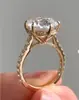 Anillo Súper Deslumbrante de Gran Quilate con Seis Garras, Diseño de Nicho de Alta Gama, Anillo de Diamante de Alto Carbono Brillante y Lujo Ligero para Mujeres