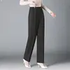 Calças Casuais Retas de Cintura Alta Personalizadas para Mulheres, Soltas, Emagrecedoras, Com Caimento, Para o Trabalho, Calças Sociais, Outono 2026 Bai