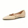 Nuevos zapatos Mary Jane con cuentas de estilo chino para mujer, planos de punta fina y poco profundos, estilo delicado, versátiles para ir al trabajo, zapatos de abuela