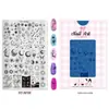 Placa de Acero para Estampado de Uñas Molde Serie Af Cuadros Mariposa Luna Flor Pequeña Manzana Elemento Placa de Transferencia Placa de Acero