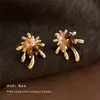 Pendientes Artísticos Retro Estilo Maillard Ojo de Tigre Fuegos Artificiales, Pendientes de Perlas Hechos a Mano de Lujo Ligero de Nicho