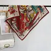 Lenço Quadrado Estampado Vintage Novo Estilo Primavera e Outono Lenço de Moda Temperamento Versátil Lenço de Pescoço Lenço Multiuso para Mulheres