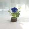127 flores artificiais plantas verdes ornamentos casa interior sala de estar pequeno rosa bonsai plástico flor falsa flor em vaso