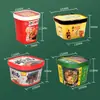 Tazón Cuadrado de Papel Desechable Engrosado para Fideos con Tapa, Personalizado de Doble Capa para Fideos Instantáneos Picantes y Ácidos, Fideos Caracol, Taza Cuadrada para Pasta