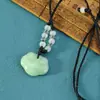 Pingente Cadeado de Segurança Jade Hetian Imitação Suprimento de Barraca de Rua Colar de Jade Verde Pingente de Bebê de Jade Branco para Garantir a Segurança Jade de Casal
