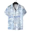 2026 Verano Nuevo Estilo de Comercio Exterior Camisa Casual de Manga Corta con Estampado 3D para Hombre Estilo Hawaiano Camisa de Cuello Cubano para Hombre