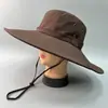 56-58cm Estilo Europeo y Americano Sombrero de Pescador de Ala Ancha para Hombre Casual de Algodón para Viaje al Aire Libre Pesca Senderismo Acampada Montañismo