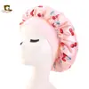 Gorro de Noche Nuevo Satinado Estampado de Borde Ancho Transfronterizo Gorro para Cuidado de la Belleza del Cabello Sombrero de Cuidado Gorro Turbante Tjm-301A