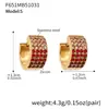 Pendientes de Lujo Ultra Brillantes de Media Ronda de Cuatro Filas Completamente de Diamante con Circonita Estrellada Europea y Americana, Pendientes Sencillos Personalizados para Mujer
