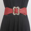 Cinturón para mujer, abrigo, vestido, cinturón decorativo, moda, nuevo, con incrustaciones de diamantes, elástico, chaqueta de plumón para mujer, cintura elástica con sello