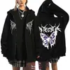 Aliexpress Transfronteiriço Roupa Milênio Outono e Inverno Lã Zíper Moletom Gótico Zíper Moletom Masculino e Feminino Largo