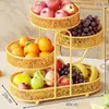 Plato de Frutas Hogar Sala de Estar Mesa de Café Múltiples Niveles Lujo Ligero Mesa de Comedor Encimera Cesta de Frutas Caramelo Fruta Exhibidor de Bocadillos
