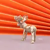 Enfeites de Alce de Latão Cervo de Cobre Sólido Decoração para Mesa de Escritório Pet de Chá Artesanato de Cobre Antigo Brinquedo de Mão