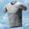 Explosiones de Verano Transfronterizo Empuje Principal Tres Barras Camiseta Deportiva de Manga Corta para Hombre Ultradelgada Transpirable Holgada Casual