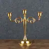 Portavelas Estilo Europeo para Sala de Estar en Casa, Lujo Ligero Tres Cabezas Creativo Boda Cinco Retro Romántico Portavelas Decoración para Cena a la Luz de Velas