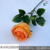 Rosa redonda de borde tostado de 7 cabezas rosa redonda de borde tostado de 2 cabezas comercio exterior mayoreo flor artificial decoración de ventana para el hogar flor de seda