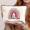 Bolsa Cosmética Explosiva Transfronteriza con Estampado Doble Cara Patrón de Letras Bolsa con Cremallera Bolsa de Muestra de Lino Bolsa de Almacenamiento Impermeable en stock