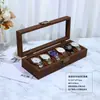 Caja para Relojes Caja de Exhibición Caja de Almacenamiento para Relojes Colección de Joyería de Pulsera Exhibición Resistente al Polvo Múltiples Compartimentos Caja de Relojes Retro con Tapa