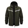 Jaqueta Corta-Vento Masculina Esportiva Outdoor Casual Solta Versátil Tendência Faixa Refletiva com Capuz Casaco Comércio Exterior