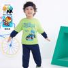 Roupa Infantil Atacado Conjunto de Manga Comprida para Meninos Estilo Novo de Primavera e Outono para Bebês e Crianças Pequenas, Moletom e Calça Falsos de Duas Peças para Agasalho Moderno