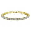 Pulseira Quente Transfronteiriça Conjunto Zircônia Branca Pulseira de Puxar Tênis Fileiras Únicas Diamante Fileiras Duplas Diamante Ornamentos de Mão Fábrica Atacado