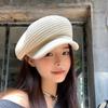 Noticias de Celebridades Cibernéticas Socialité Boina de Periodista Nueva para Primavera y Verano para Mujer Gorra Calada de Nube que Muestra la Cara Gorra Octogonal Pequeña Gorra de Pico de Pato de Moda