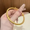 Pulsera de Empuje y Tirón de Anillo Liso Mismo Estilo de la Tienda de Oro Patrimonio Antiguo para Mujer, Pulsera de Oro Simulado, Ajustable y Duradera