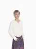 Ropa Mtl para Hombre Estilo Coreano Moda Ins Cuello Irregular 272g Estilo Perezoso Suéter Casual Superior