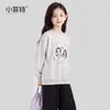 Colección de otoño 2026 para niñas Xiaofei, sudadera nueva con estampado de dibujos animados, top casual y elegante para niños mayores, ropa infantil