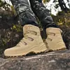 Nuevas botas tácticas para hombre, senderismo al aire libre, montañismo, caza, aventura, zapatos de rescate, botas de trabajo del desierto de caña media, talla grande.