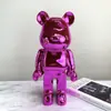 Escultura de oso rojo violento de red, gran adorno, modelo de habitación, mueble de TV, centro comercial, hotel, dibujos animados, oso de amor, decoraciones suaves