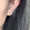 Pendientes de Aro Mini Súper Brillantes Hechos de Plata de Ley 925 con Baño de Oro de 18 Quilates, Adecuados para Dormir Sin Quitar, Tachuelas Apilables Estilo Japonés