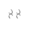 Pendientes vintage de plata 925 con pasador para mujer, estilo frío, europeo y americano, elegantes, sencillos, de moda, irregulares y de moda.