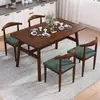 Conjunto Nórdico de Mesa e Cadeiras de Jantar para Uso Doméstico, Econômico para Apartamento Pequeno, Adequado para 4-6 Pessoas, Mesa de Jantar Simples para Uso Comercial ou de Aluguel