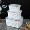 Caja de conservación sellada para alimentos de cocina, escurridor de frutas y verduras, caja de almacenamiento de plástico con tapa, refrigerador, congelador, caja de almacenamiento fresco