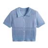 Nova camiseta polo feminina de manga curta, gola polo vazada, seda gelada, estilo ocidental, moda feminina, malha