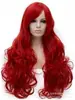 Comércio exterior nova peruca feminina cabelo longo cacheado onda grande vermelho grande simulação fibra química touca fábrica em estoque atacado